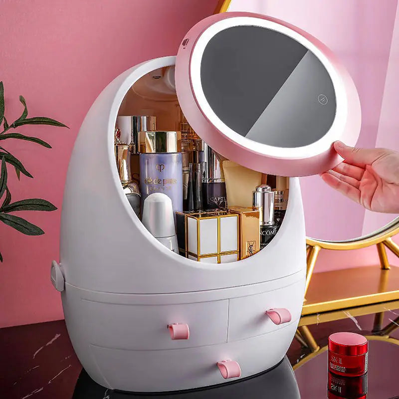 GlamHub-Cosmetic Mirror Organizer - BeautyHacks