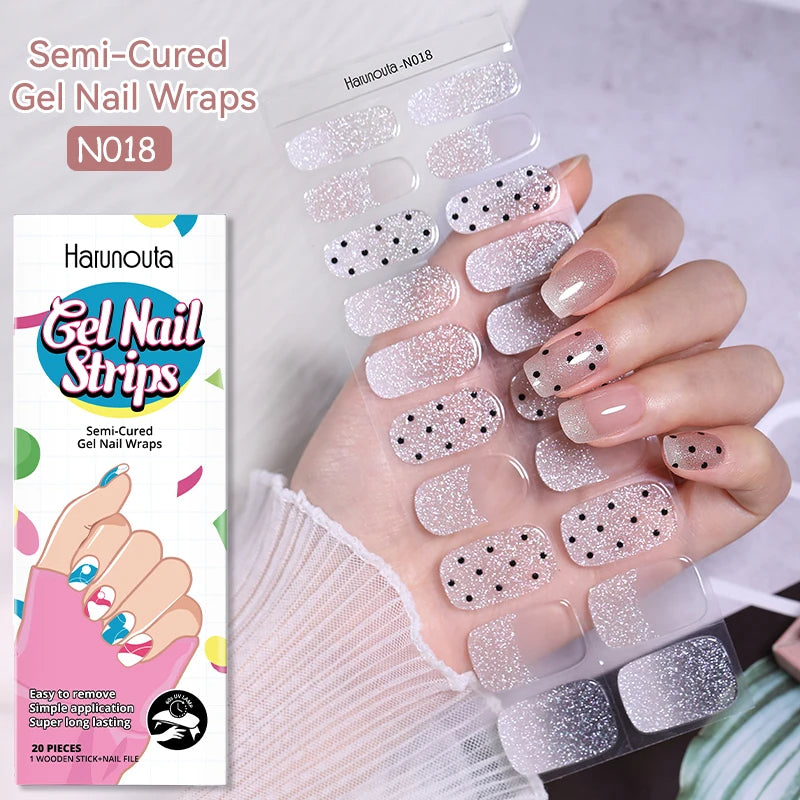 20 Tips Glitter Lines Gel Nail Sticker - BeautyHacks