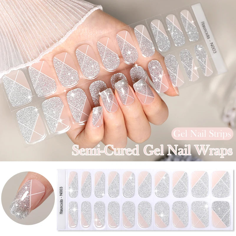 20 Tips Glitter Lines Gel Nail Sticker - BeautyHacks