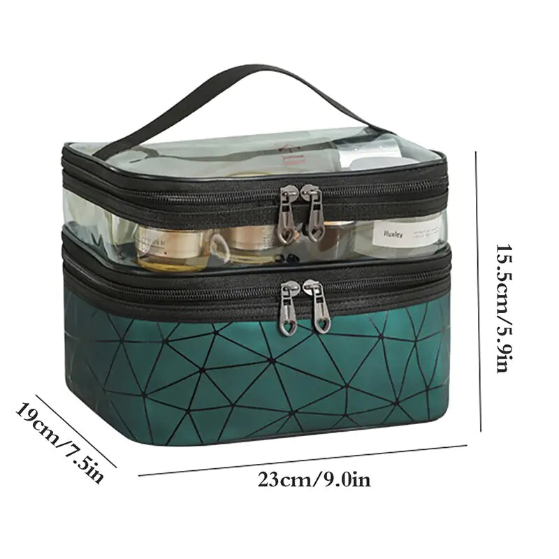 Multifunction Double Transparent Cosmetic Bag - BeautyHacks