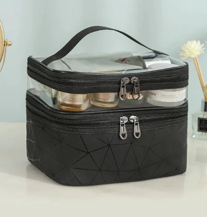 Multifunction Double Transparent Cosmetic Bag - BeautyHacks