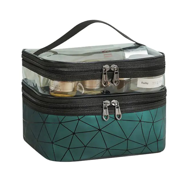 Multifunction Double Transparent Cosmetic Bag - BeautyHacks