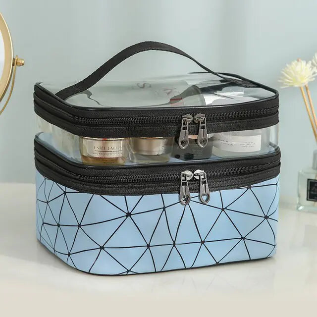 Multifunction Double Transparent Cosmetic Bag - BeautyHacks