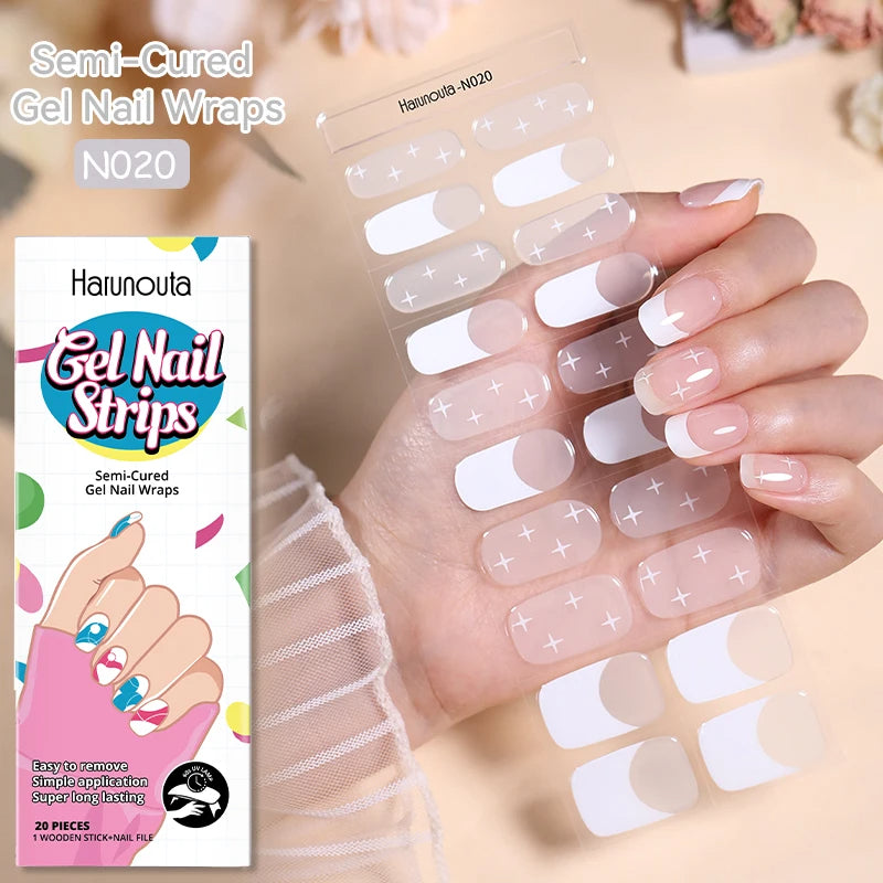 20 Tips Glitter Lines Gel Nail Sticker - BeautyHacks