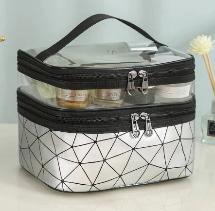 Multifunction Double Transparent Cosmetic Bag - BeautyHacks