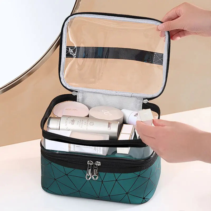 Multifunction Double Transparent Cosmetic Bag - BeautyHacks