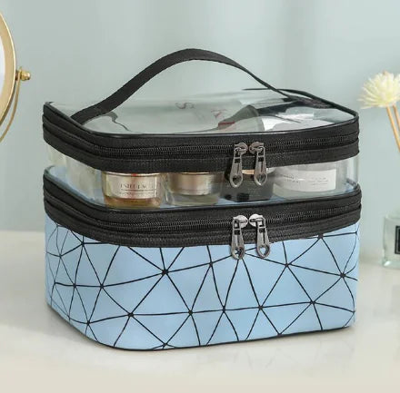 Multifunction Double Transparent Cosmetic Bag - BeautyHacks